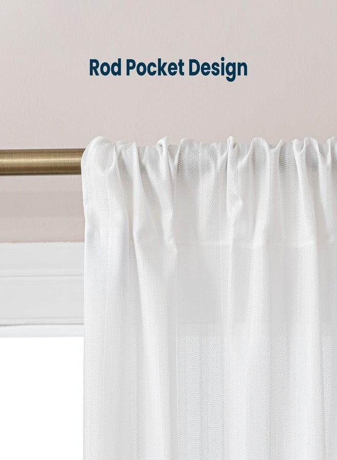 SLEEP ZONE Non-See-Through White Sheer Curtain, Thermal Insulated Sheer Curtains 63 inch Length 2 Panels Set Light Filtering Window Drapes with Rod Pocket for Living Room Bedroom, 52W × 63L, White - Image 4